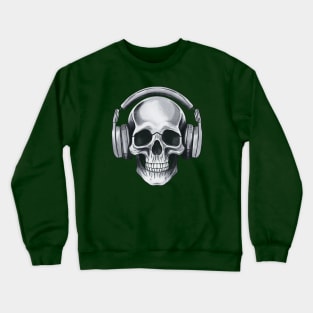Human skull dj music Crewneck Sweatshirt